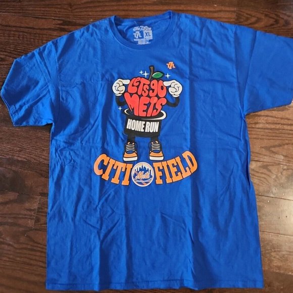 2022 Mets Citi Field SGA 7 Line XL Blue Short Sleeve Let's Go Mets HR Shirt - Picture 1 of 2